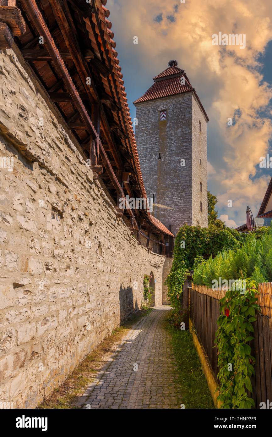 Tower of the historic city wal in Berching Stock Photo