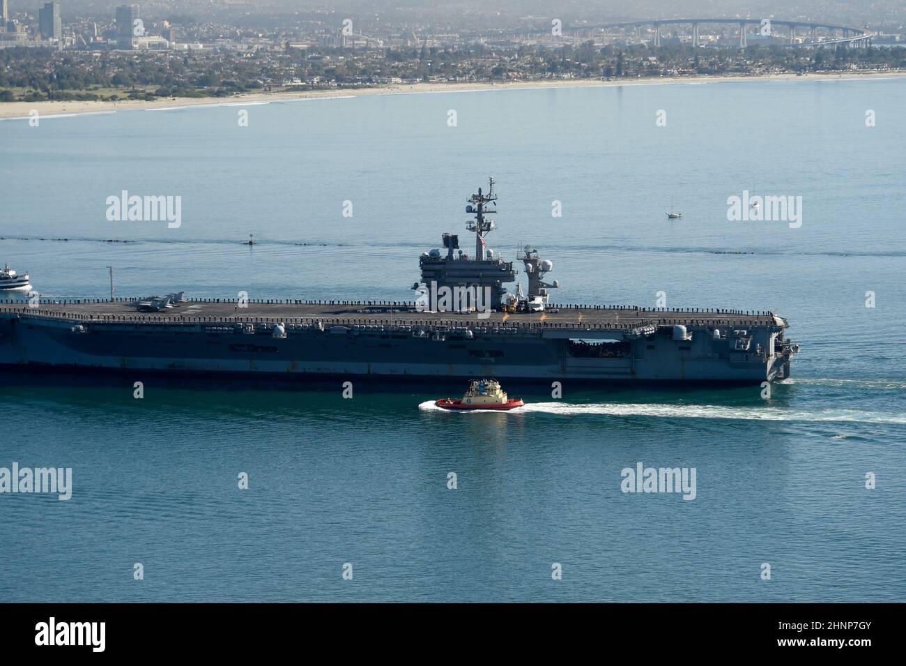 USS Carl Vinson (CVN 70) returns home after an eight month deployment. Stock Photo