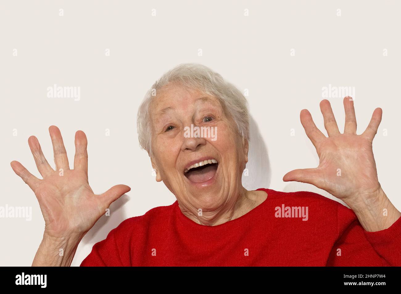 Surprised older woman hi-res stock photography and images - Alamy