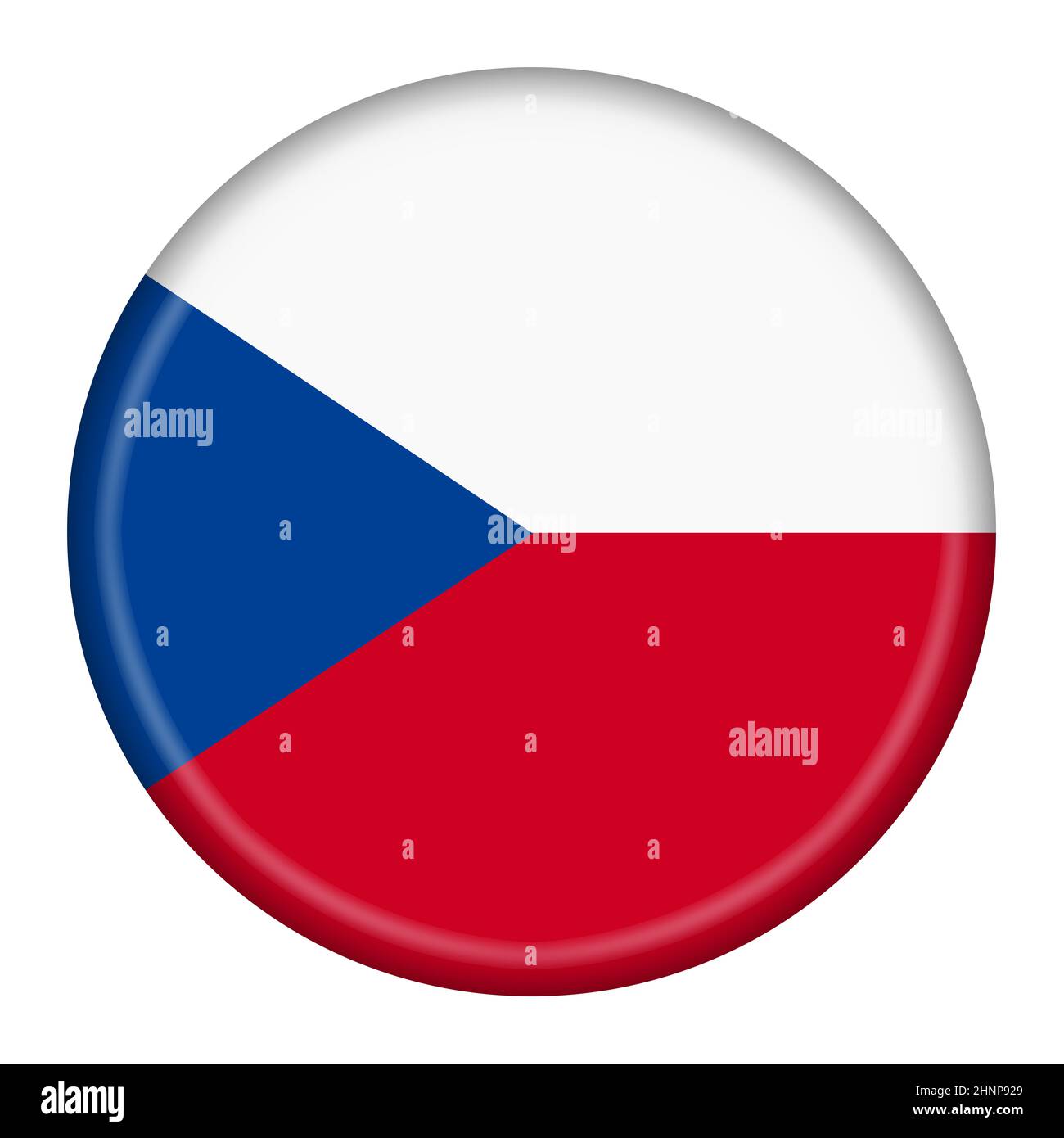 Czech Republic flag button 3d illustration with clipping path Stock Photo
