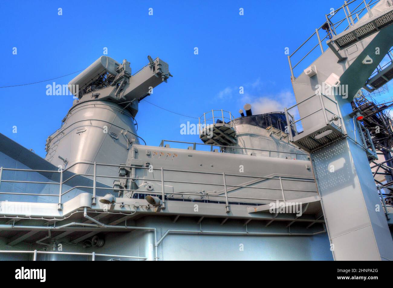 Battleship Missouri Tomohawk Missle Battery Stock Photo