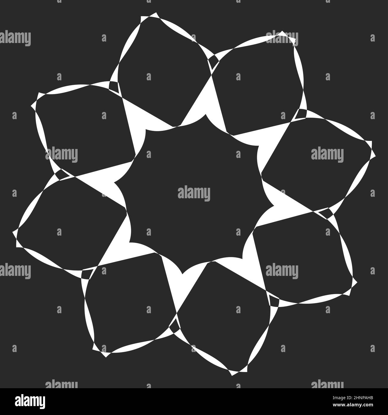 Radiating mandala. Circular geometric motif, icon, shape - stock vector ...
