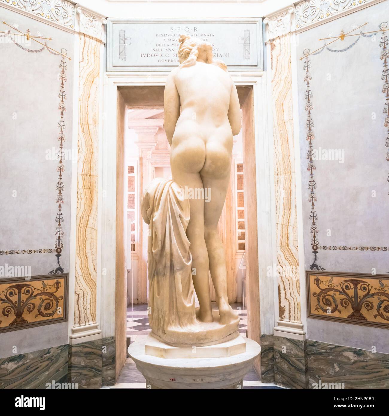 Roman antique statue of Capituline Venus in marble. Rome, Italy Stock Photo