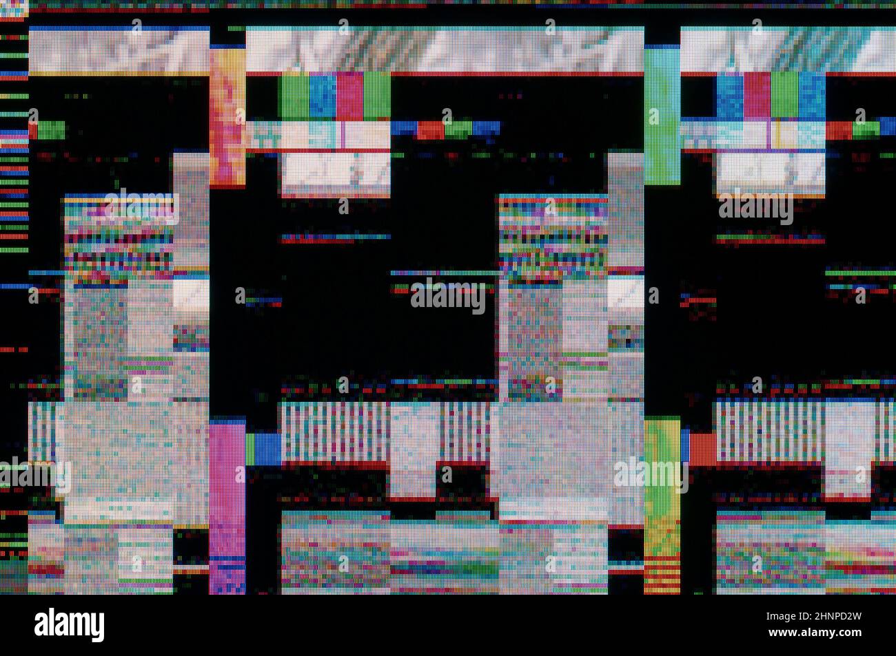 Pixel pattern of a digital glitch Stock Photo