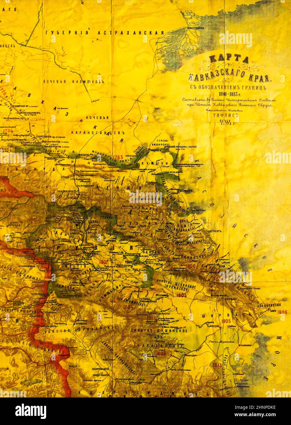 Map of the Caucasus region. Stock Photo