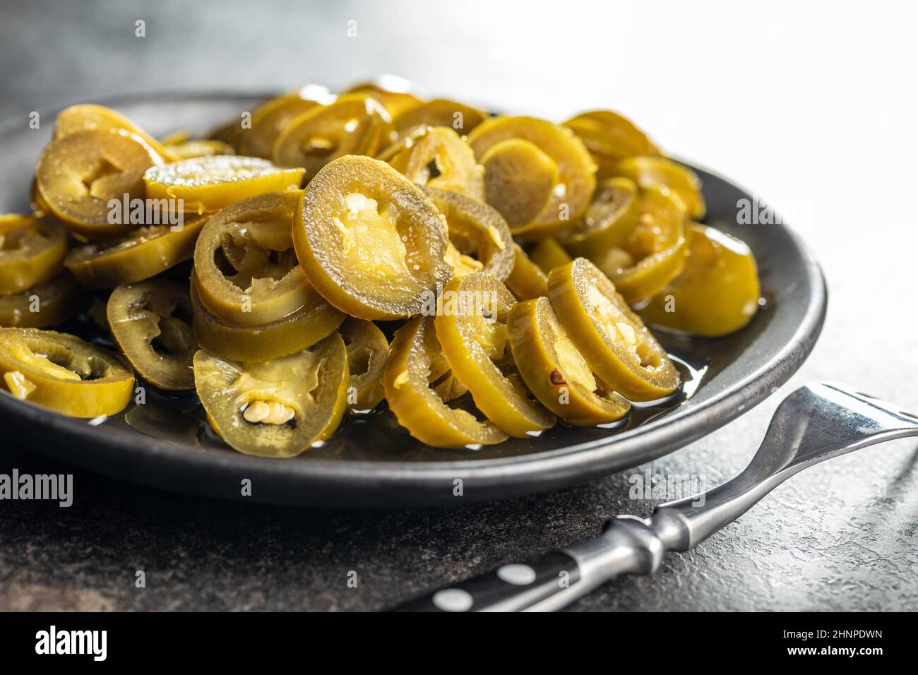 Jalapeno pickled sliced on hi-res stock photography and images - Alamy