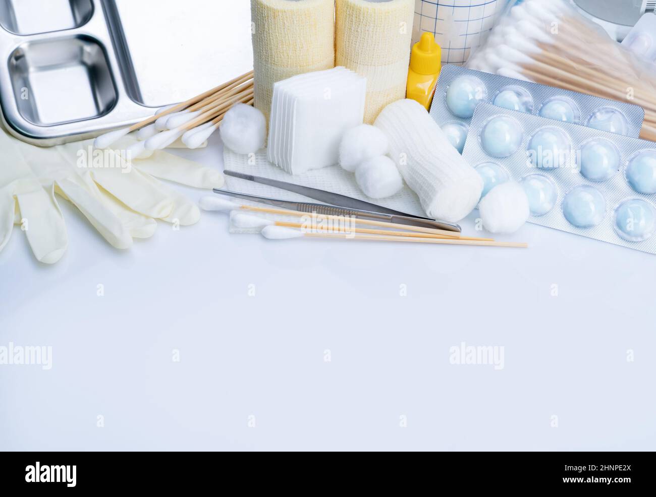 Wound care dressing set. Medical supply for diabetes, surgical and