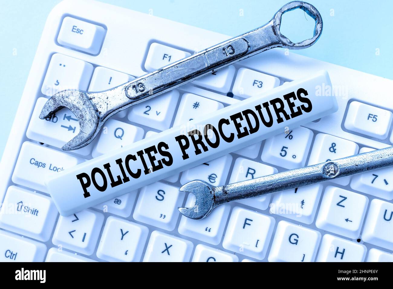 Text sign showing Policies Procedures. Business showcase Influence Major Decisions and Actions Rules Guidelines Typing Device Instruction Manual, Posting Product Review Online Stock Photo