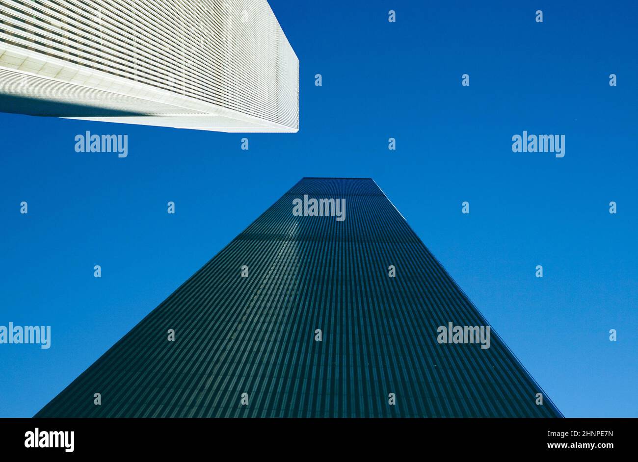 view of facade of world trade center Stock Photo
