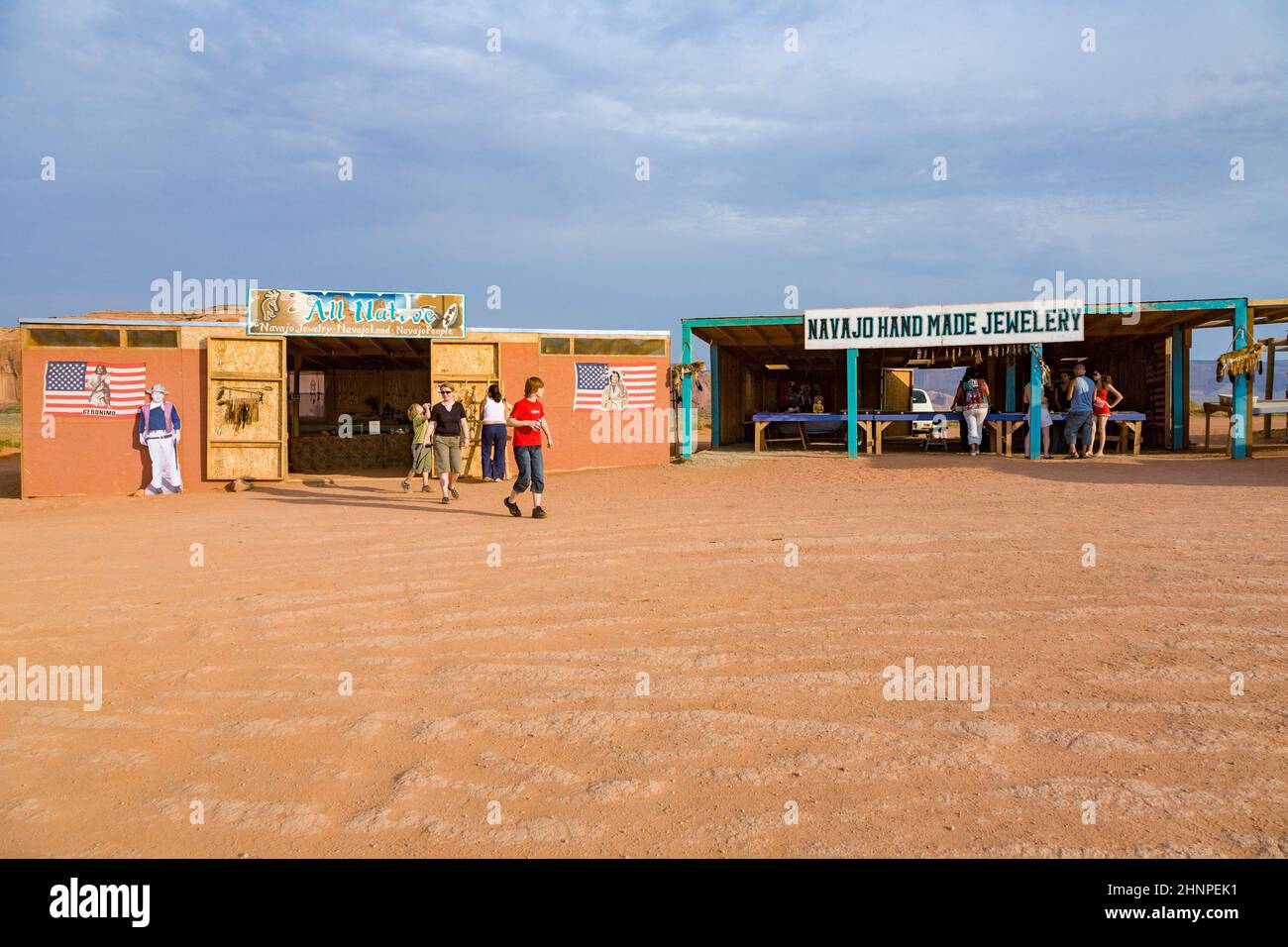at John Fords point in the monument valley indians sell refreshments and souvenirs to tourists Stock Photo