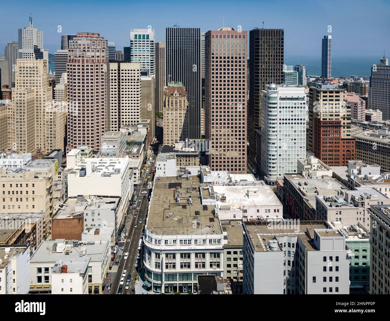 view from the rooftop to the city of San Francisco Stock Photo Alamy