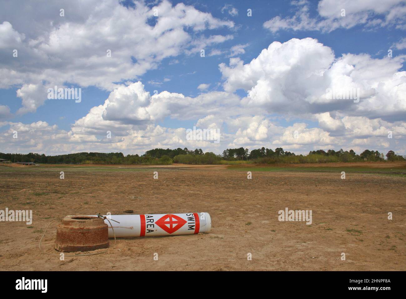 Swim Area in Dry Lake Late Afternoon Lake Tyler in East Texas Stock