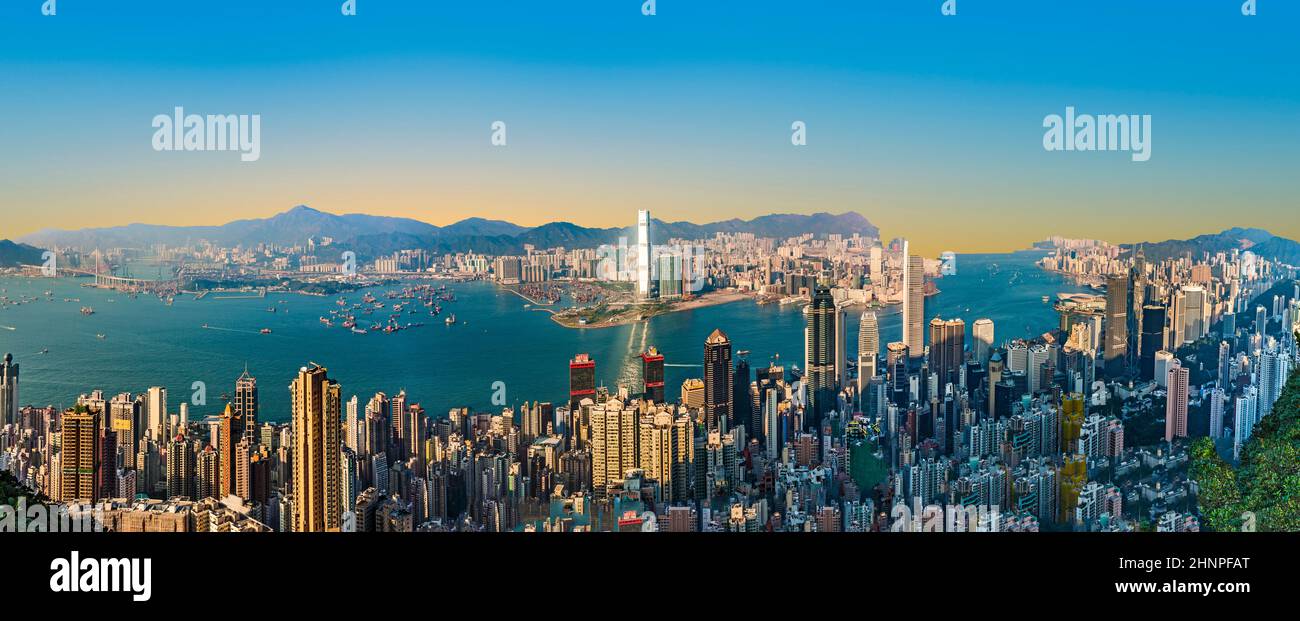 Hong Kong view from Victoria Peak Stock Photo - Alamy