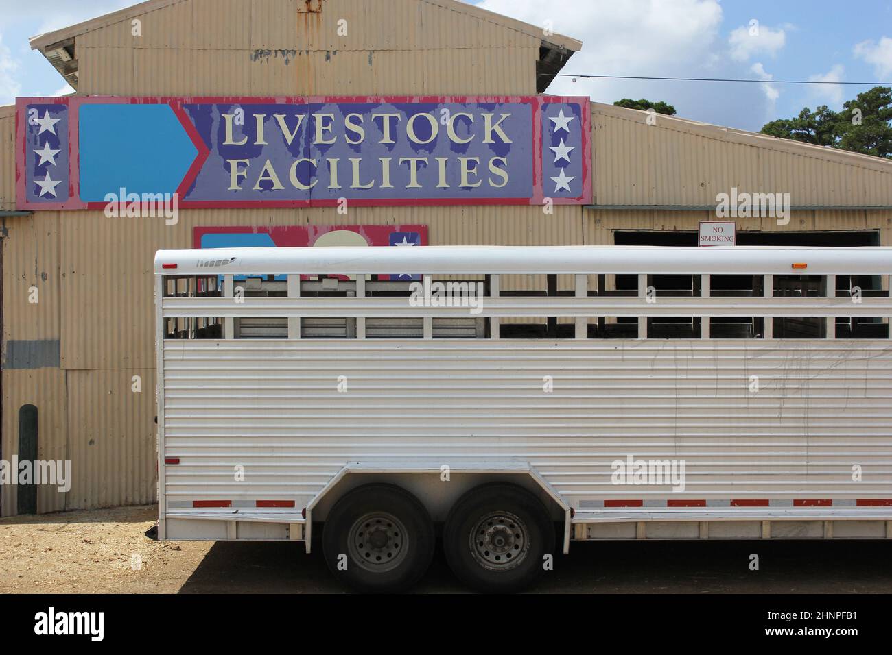 Old Livestock Auction Barn With Peeling Paint on Sign Stock Photo Alamy