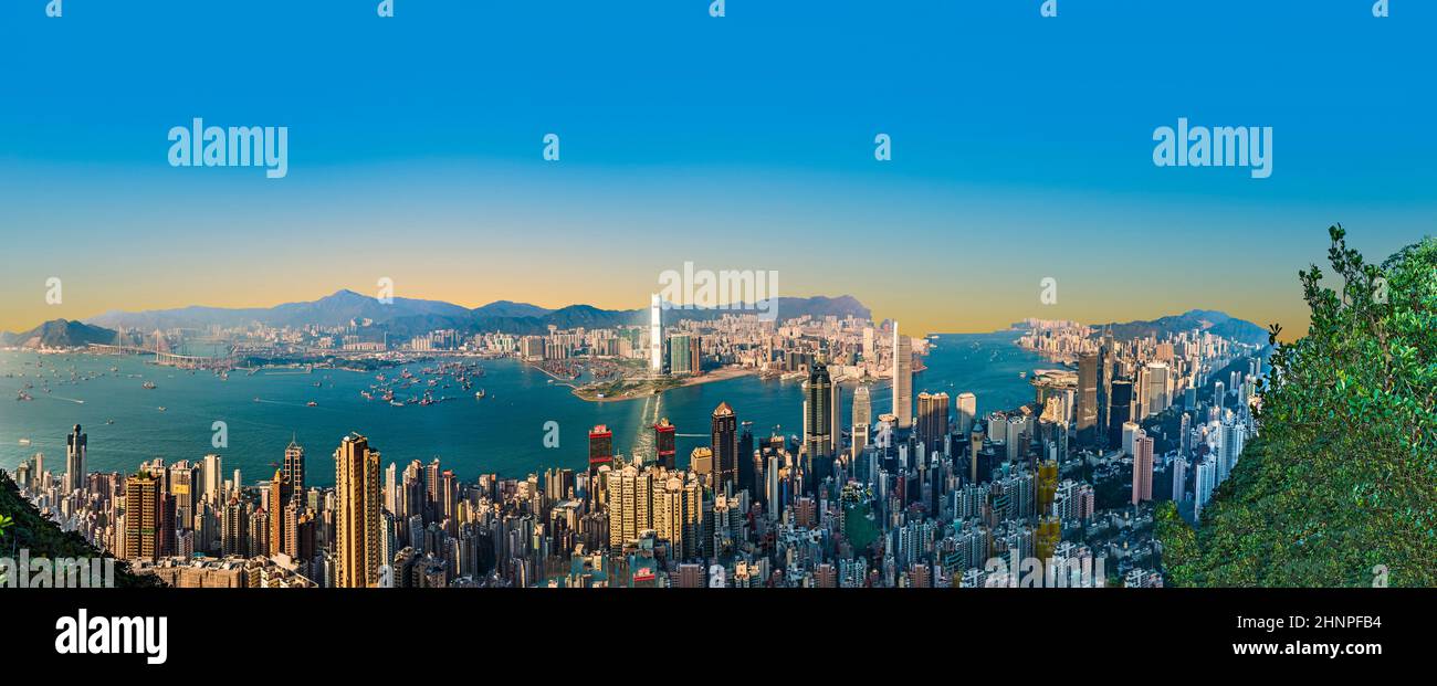 Hong Kong view from Victoria Peak Stock Photo - Alamy