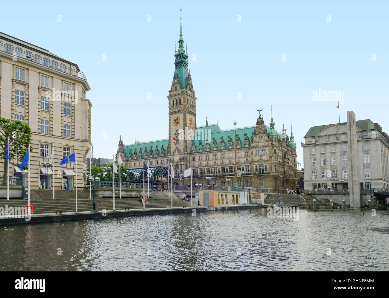 Scenery around the Inner Alster Lake in Hamburg, Germany Stock Photo