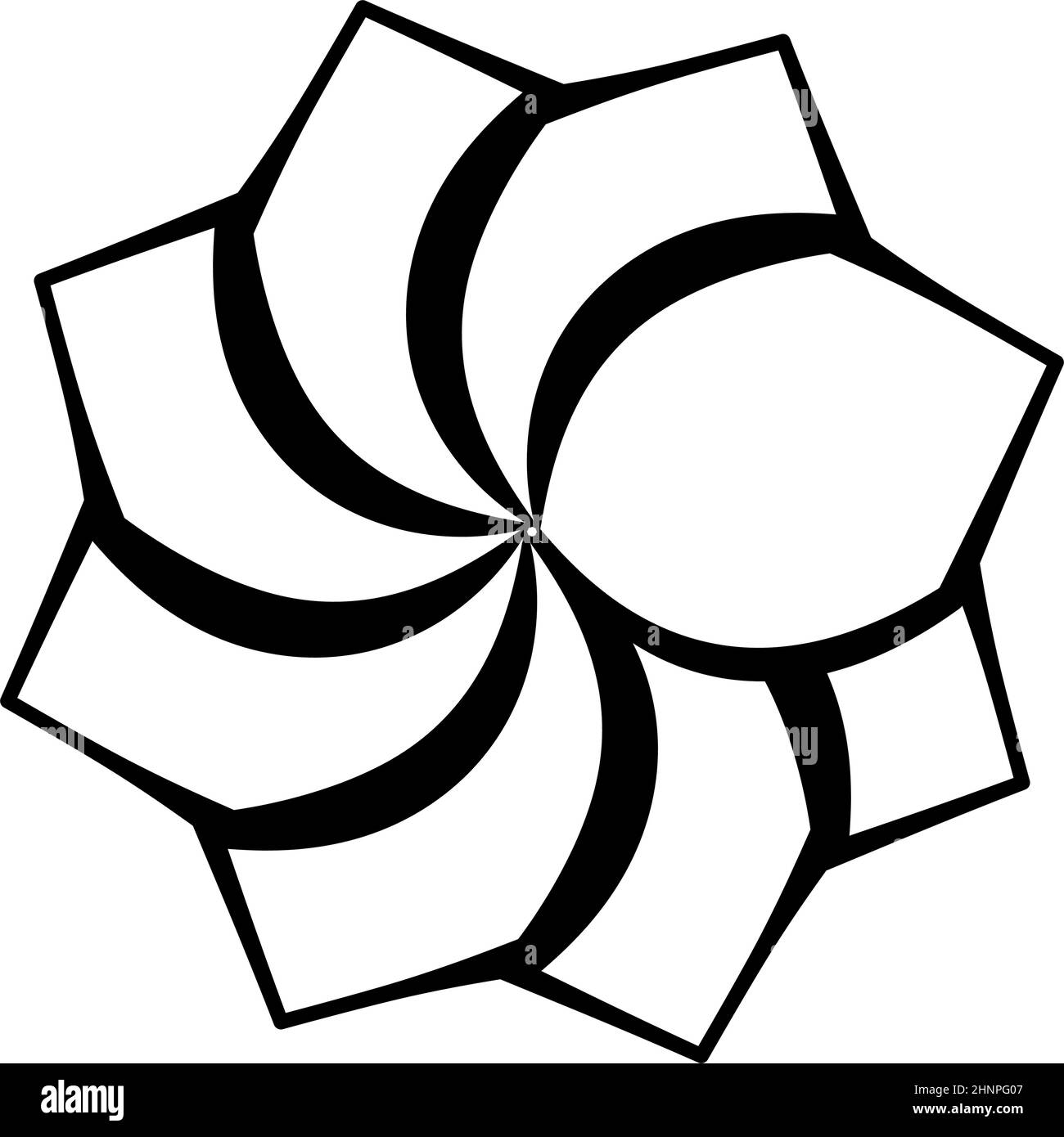 Radiating mandala. Circular geometric motif, icon, shape - stock vector ...