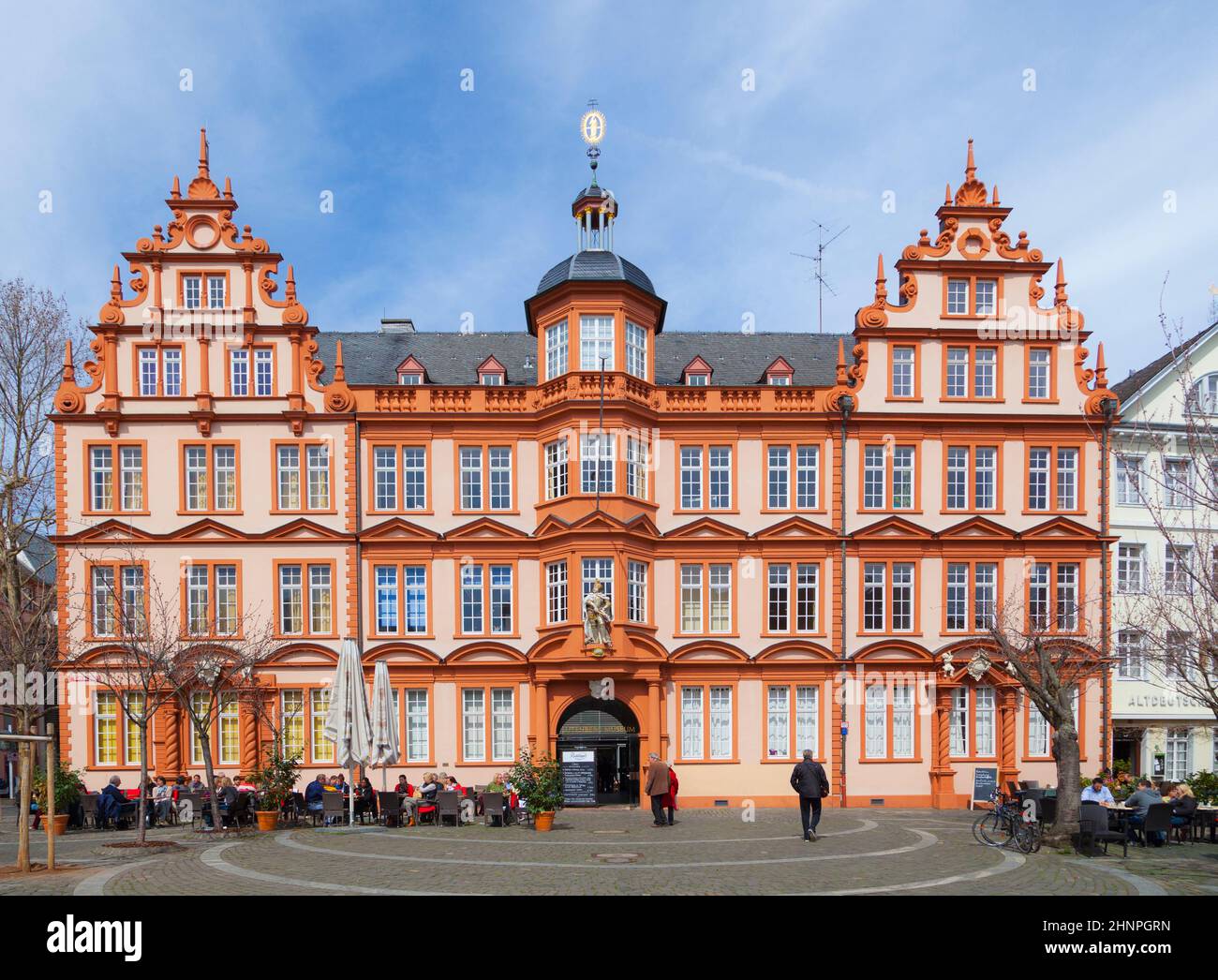 facade of Gutenberg house in Mainz Stock Photo