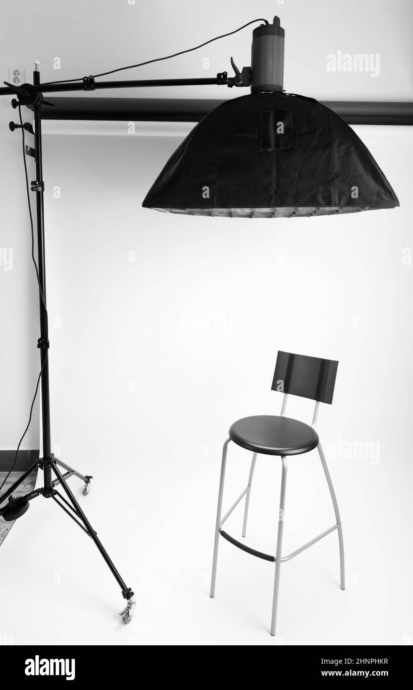 Photo studio setup with lighting equipment Stock Photo - Alamy