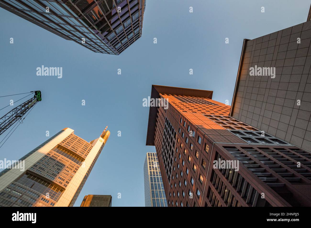 perspective of skyscrapers in Frankfurt am Main Stock Photo - Alamy