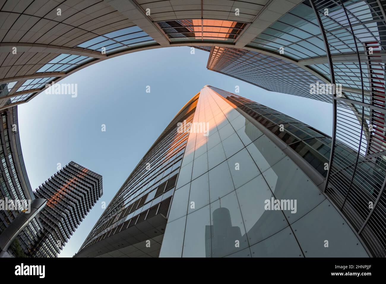perspective of skyscrapers in Frankfurt am Main Stock Photo - Alamy