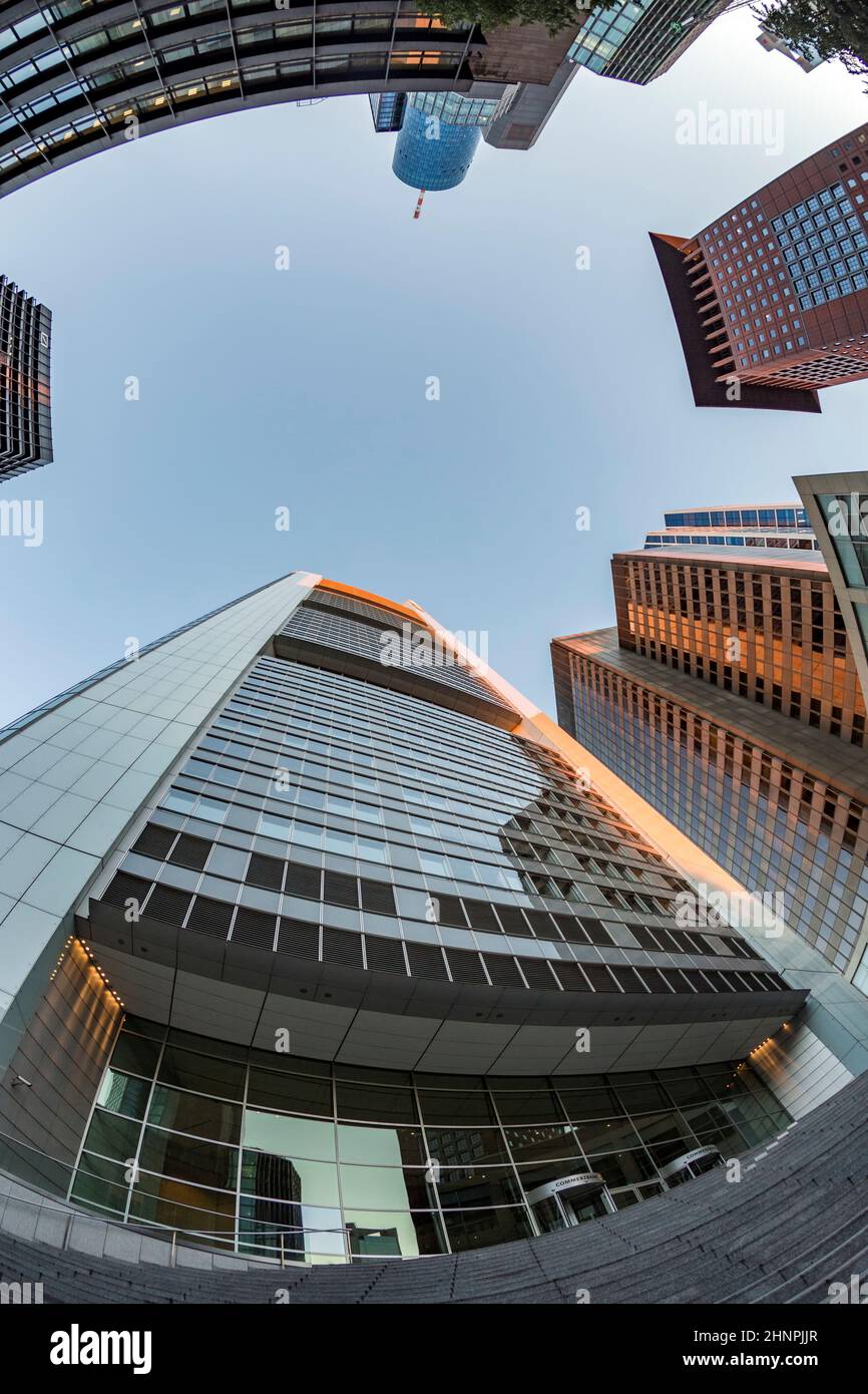 perspective of skyscrapers in Frankfurt am Main Stock Photo - Alamy