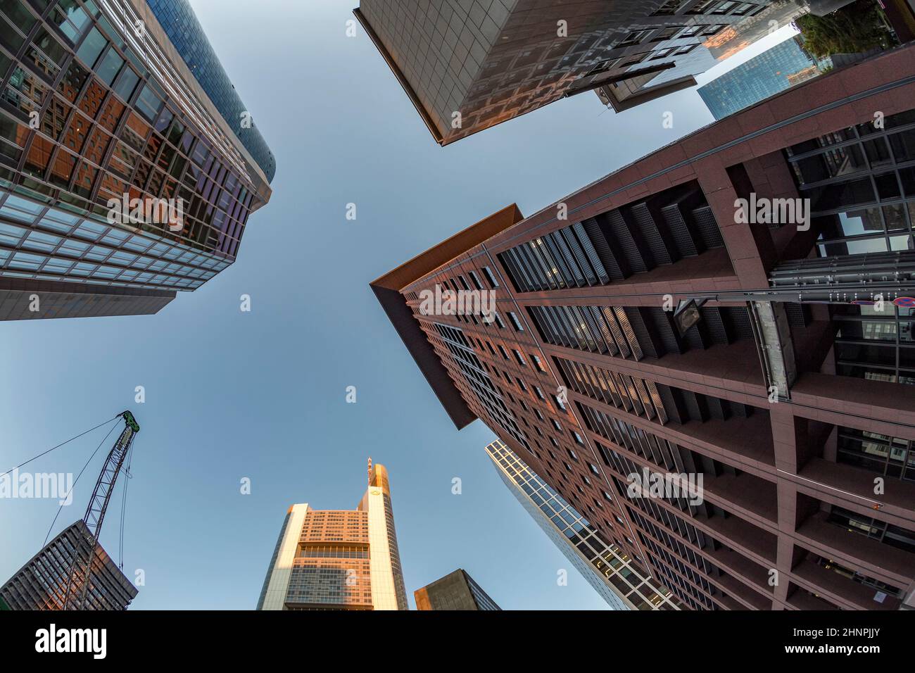 perspective of skyscrapers in Frankfurt am Main Stock Photo - Alamy