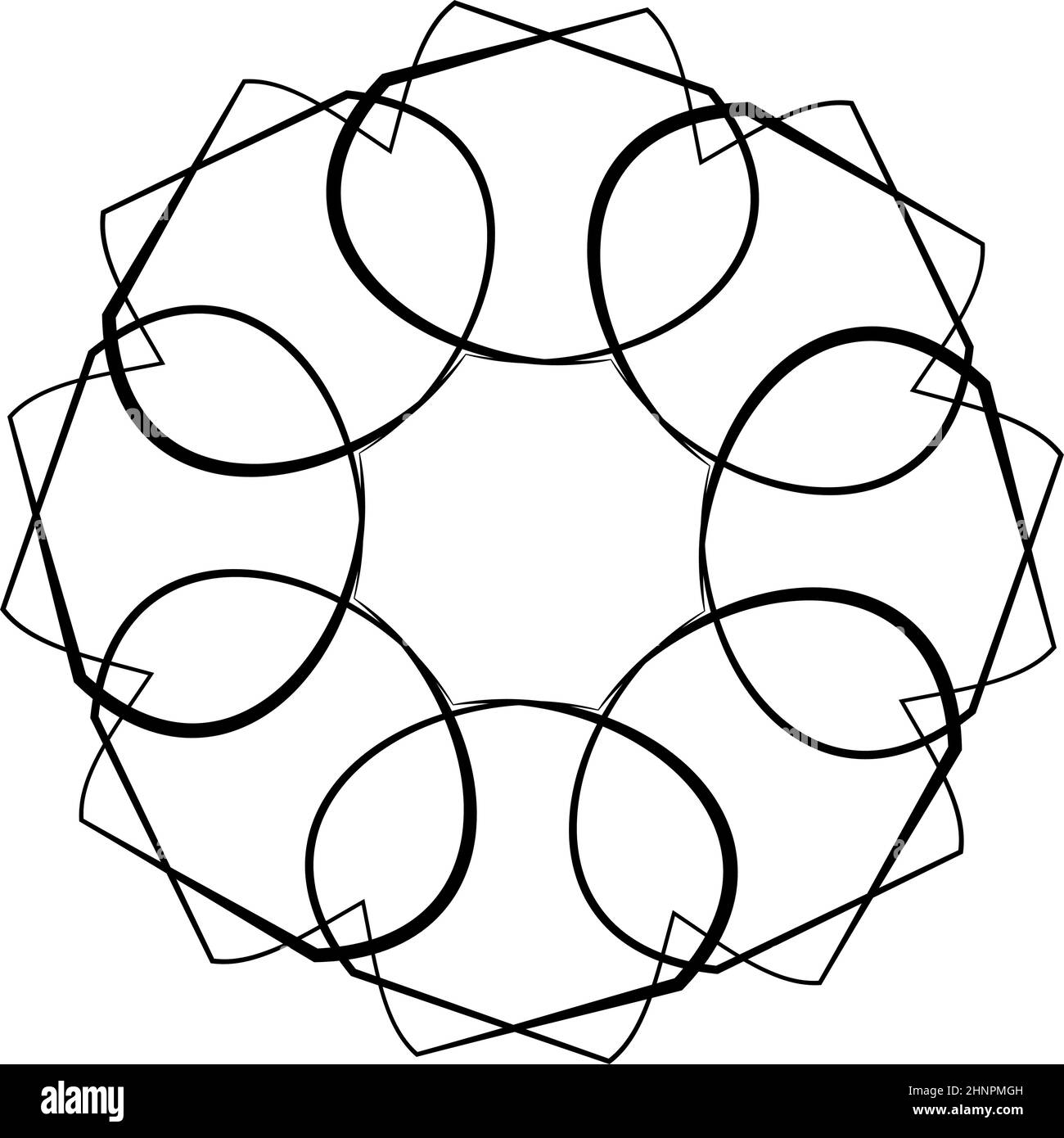 Radiating mandala. Circular geometric motif, icon, shape - stock vector ...