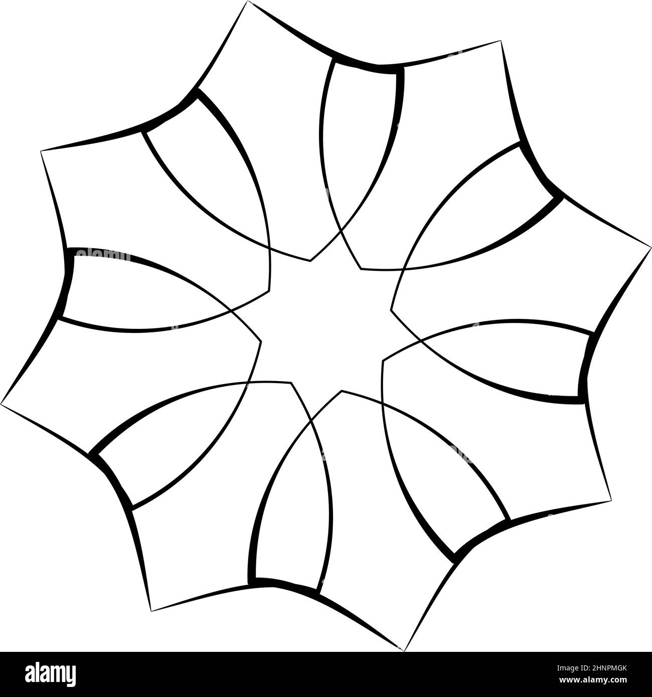 Radiating mandala. Circular geometric motif, icon, shape - stock vector ...