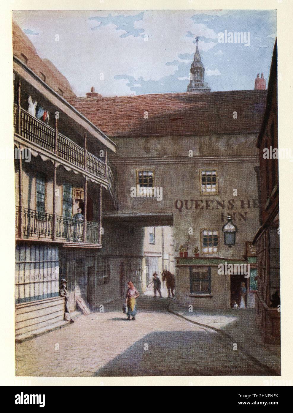 Old London, Queen's head Inn, Southwark, 1883.  Philip Norman Stock Photo