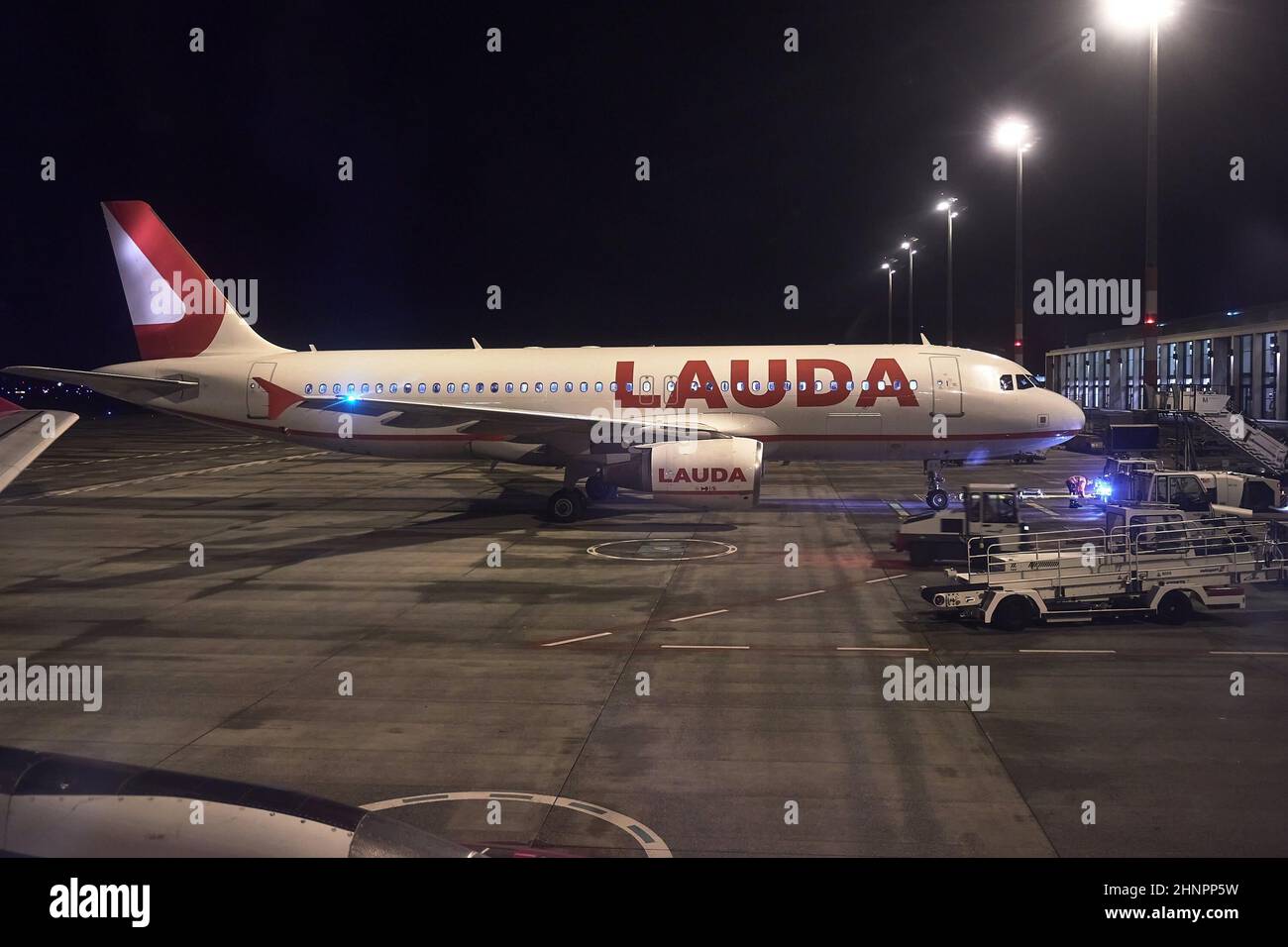 Airliner of Lauda Air in Berlin Stock Photo