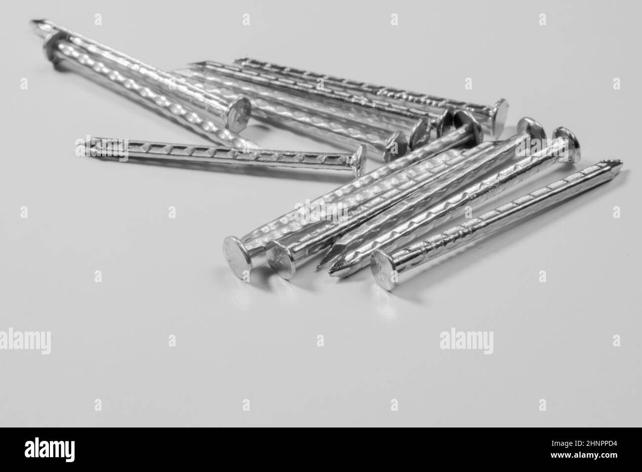 Metal nails isolated on white background Stock Photo Alamy