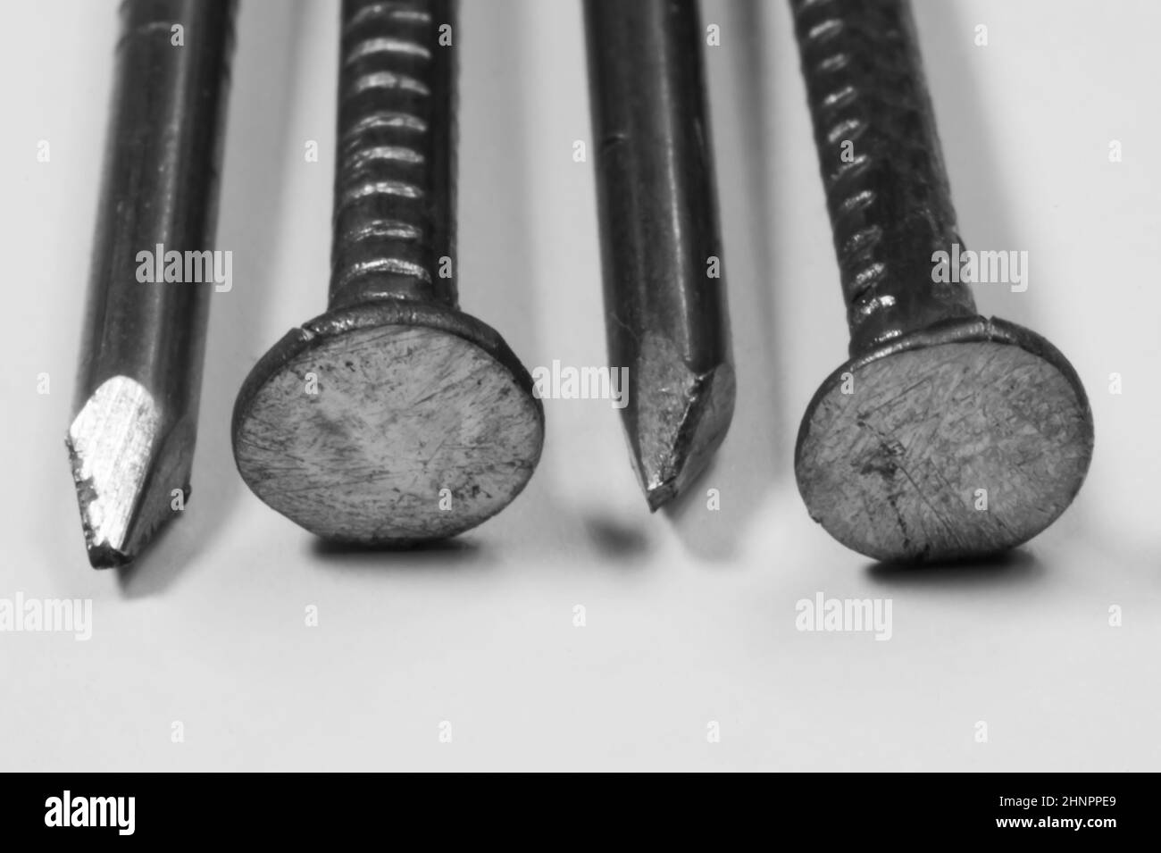 Metal nails isolated on white background Stock Photo Alamy