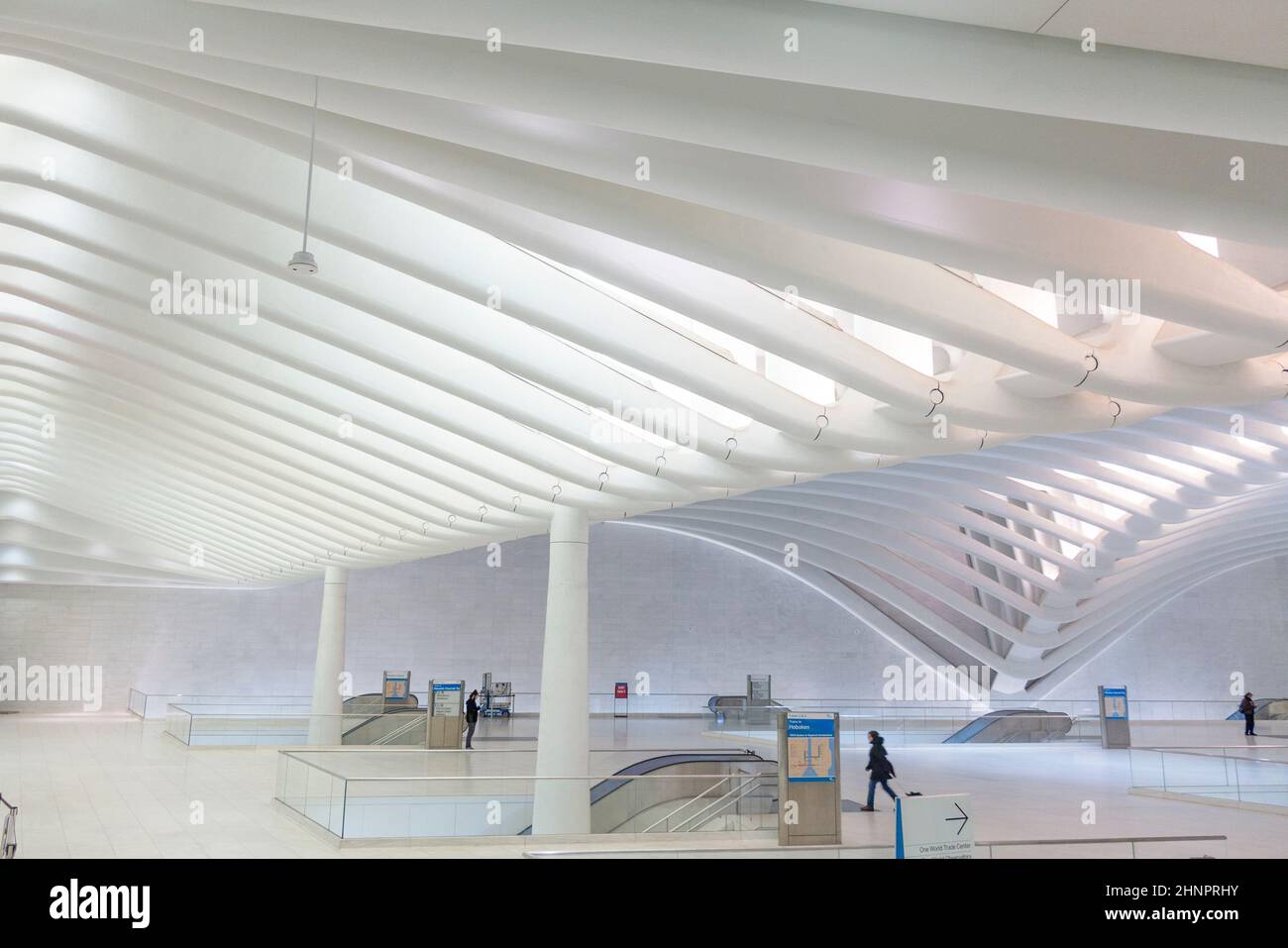 THE OCULUS. The Oculus Transportation Hub at new World Trade Center NYC Subway Station. Oculus, the main station house interior view. Stock Photo