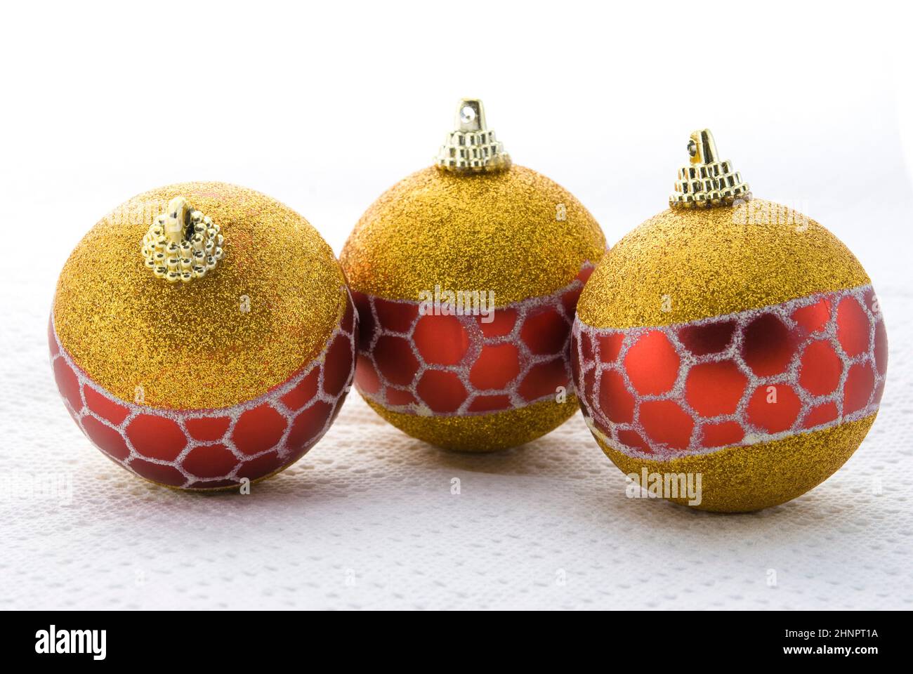 Christmas tree balls isolated on white background Stock Photo - Alamy