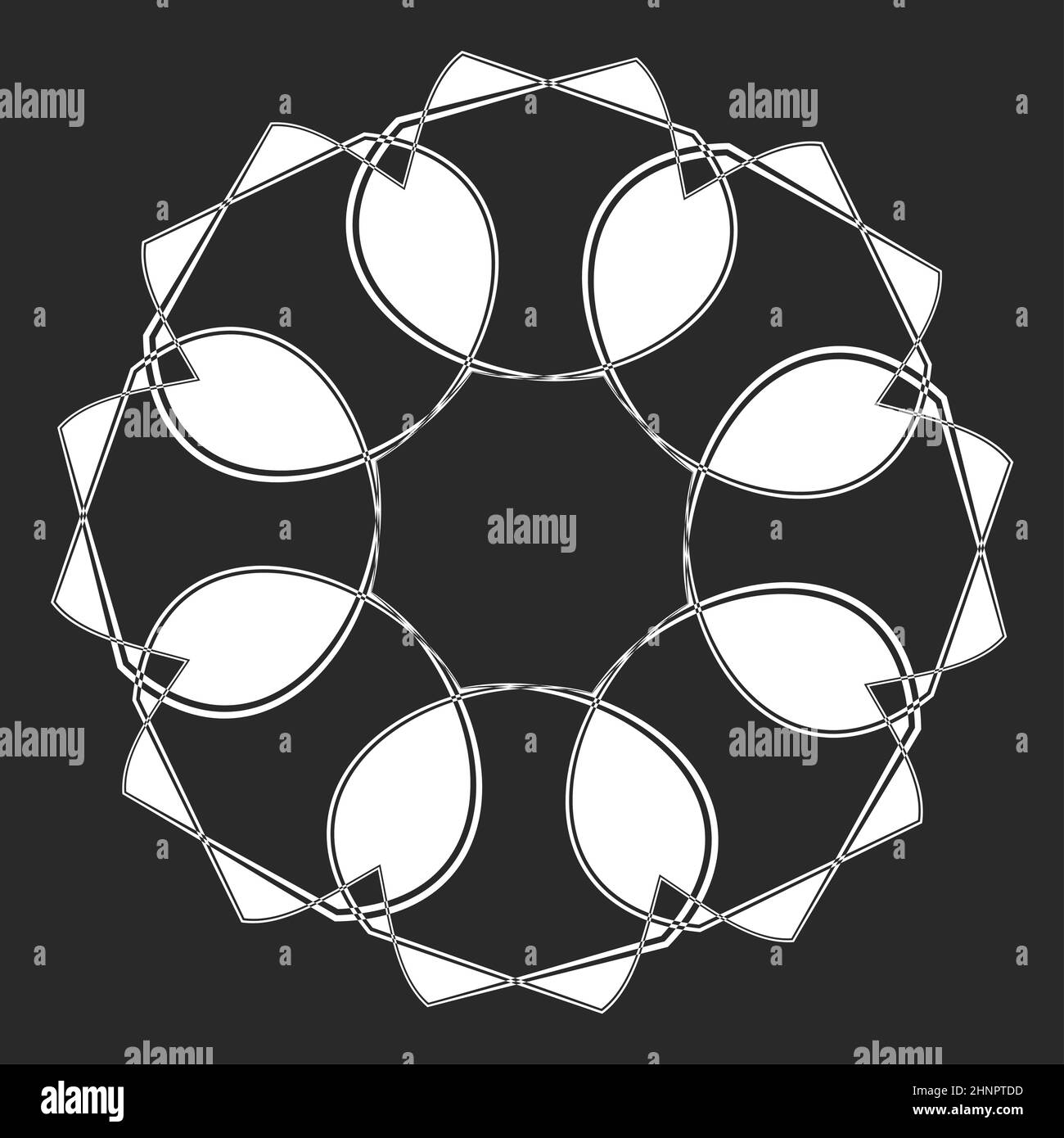 Radiating mandala. Circular geometric motif, icon, shape - stock vector ...