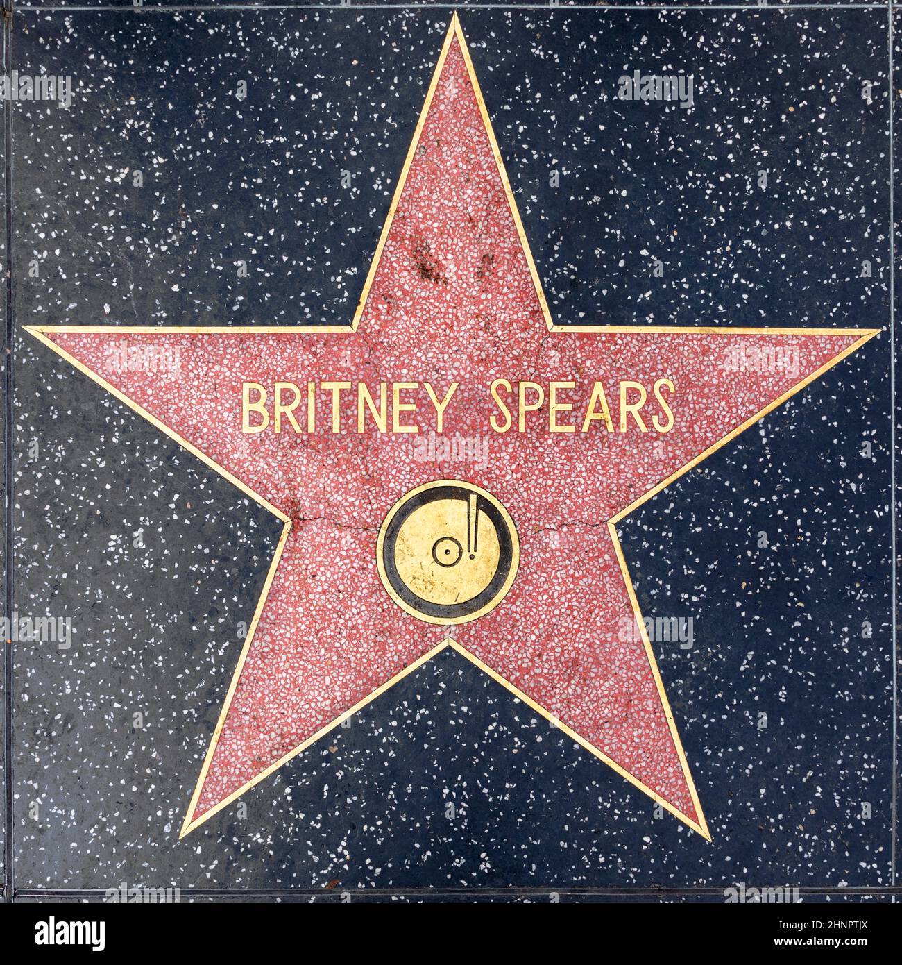 closeup of Star on the Hollywood Walk of Fame for Britney Spears Stock ...