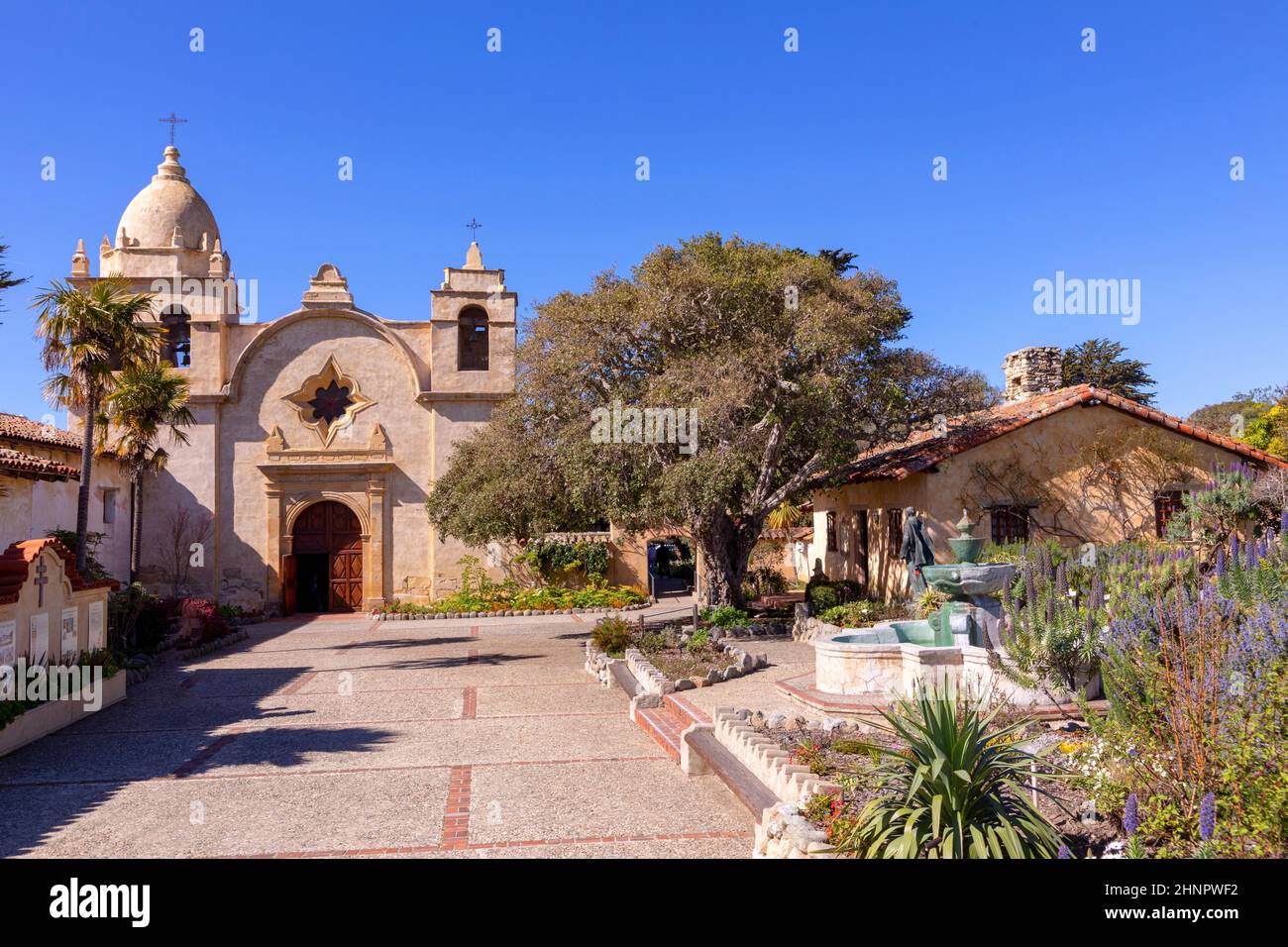 outside view of Carmel mission Stock Photo