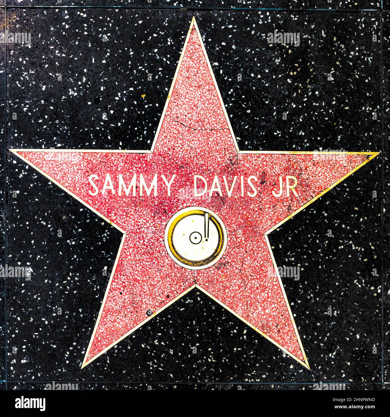 closeup of Star on the Hollywood Walk of Fame for Sammy Davis JR Stock Photo