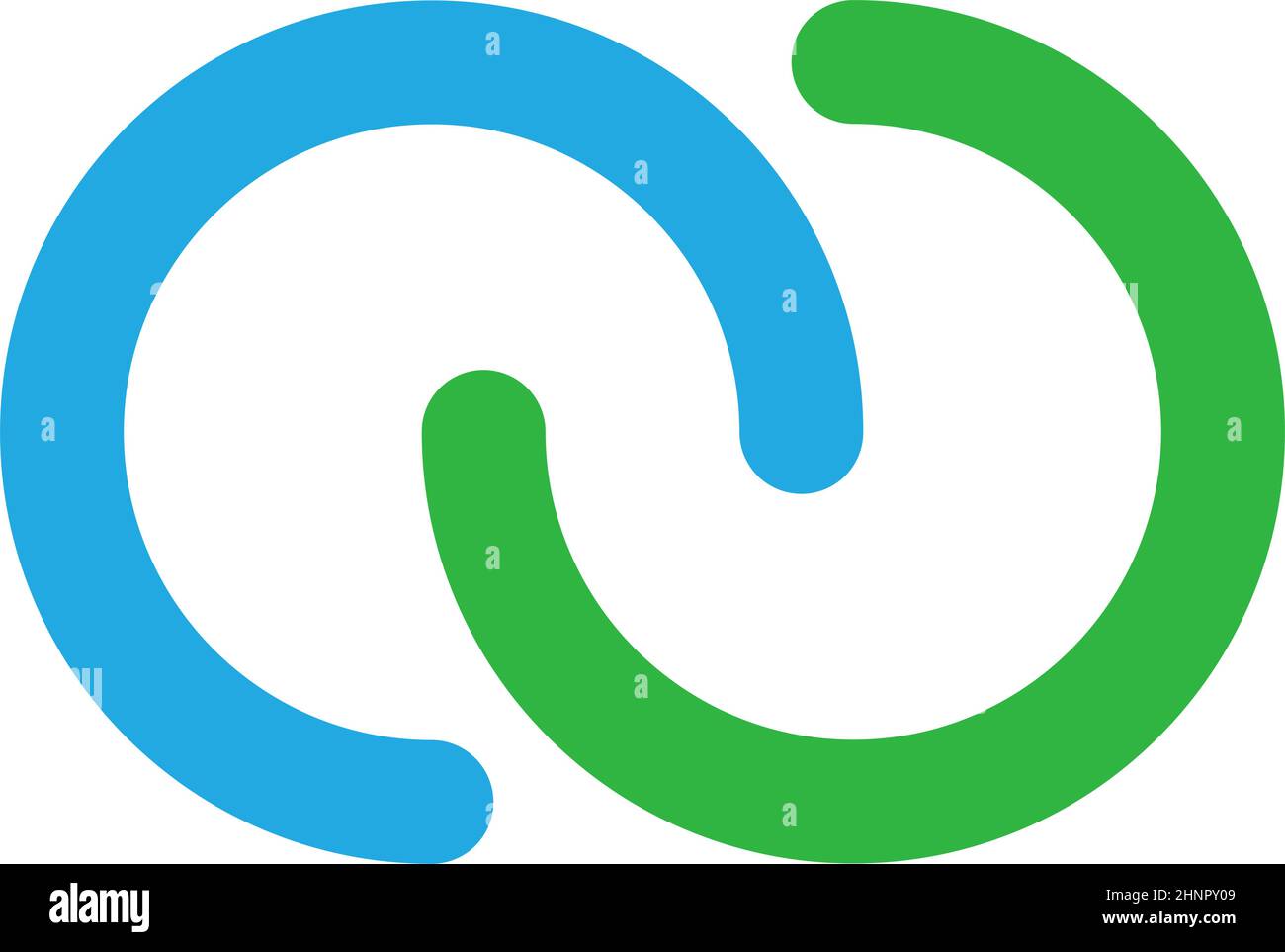 Interlace, interconnected, intersecting circles, rings abstract symbolic shape, icon - stock vector illustration, clip-art graphics Stock Vector