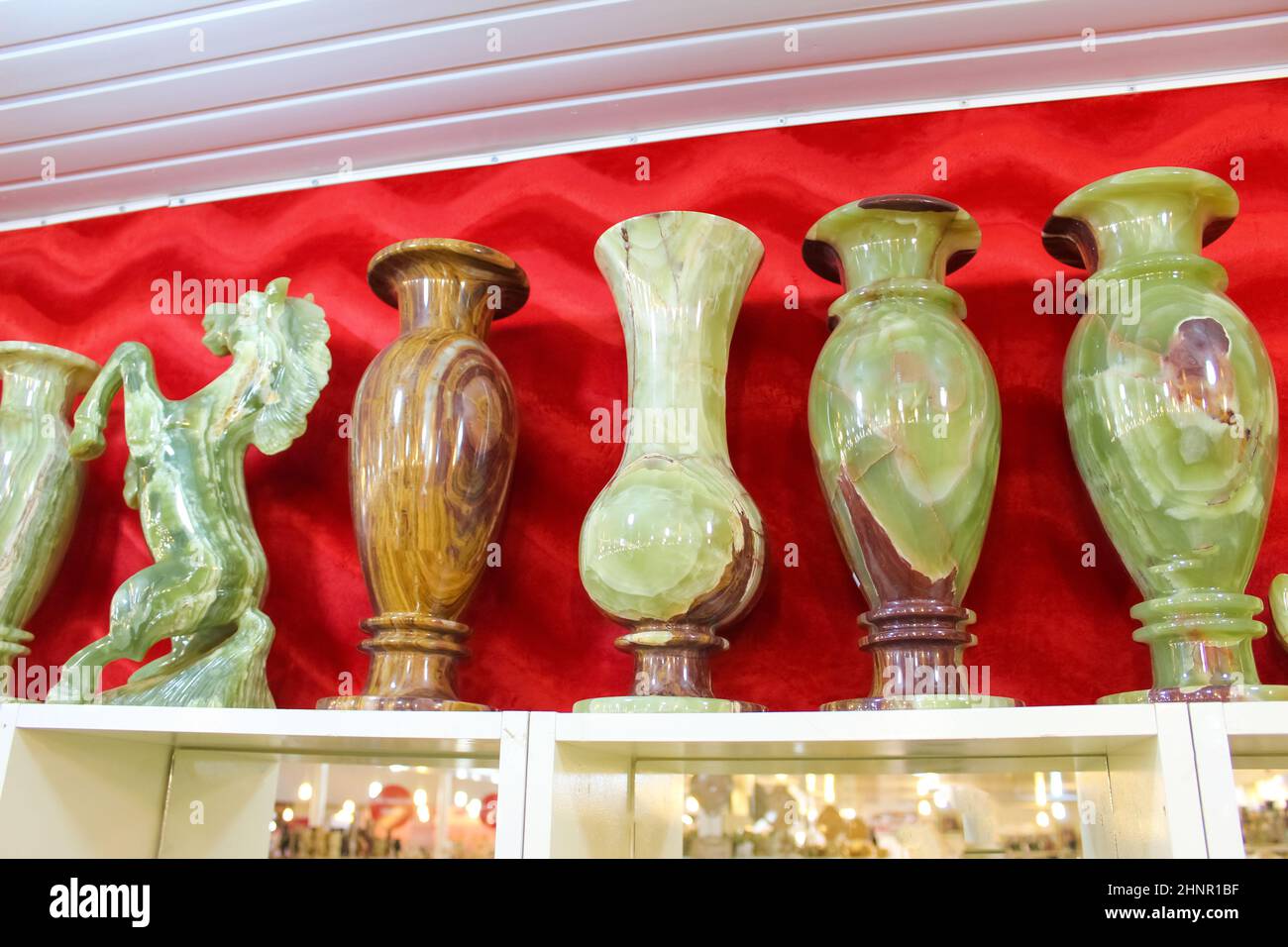 Onyx vases for sale at shop in Turkey Stock Photo Alamy