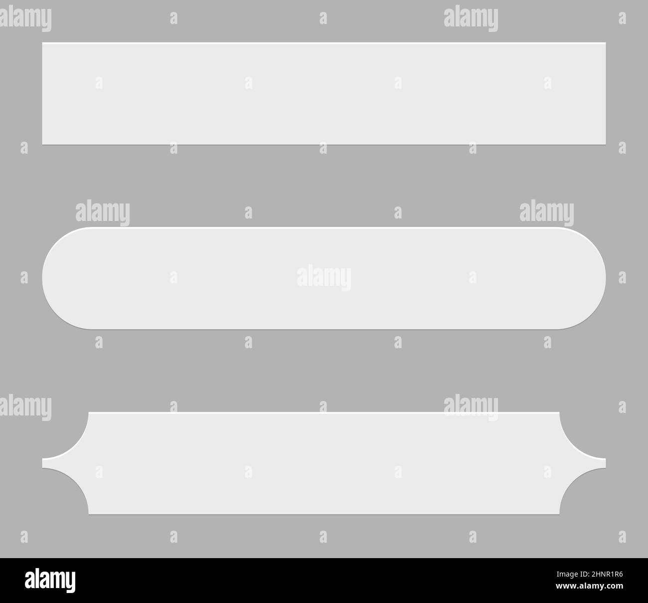 Sign, banner, plaque design shape element. Rectangle plate, board with ...