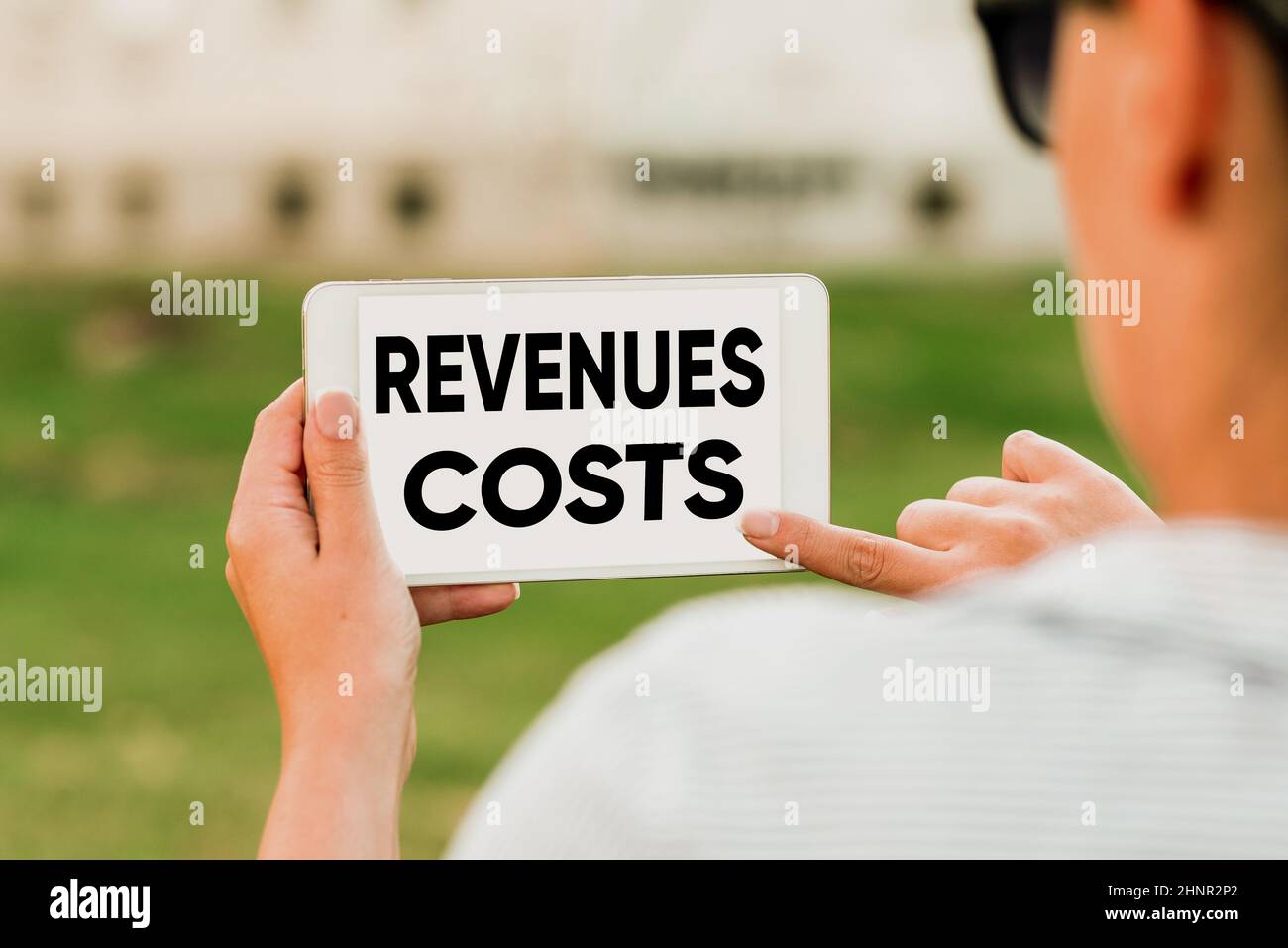 Inspiration showing sign Revenues Costs, Internet Concept Total amount of money in Manufacturing and Delivery a product Voice And Video Calling Capabi Stock Photo