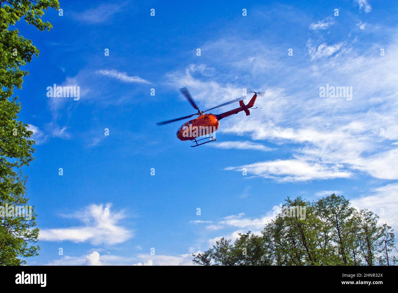 rescue by Helicopter Stock Photo