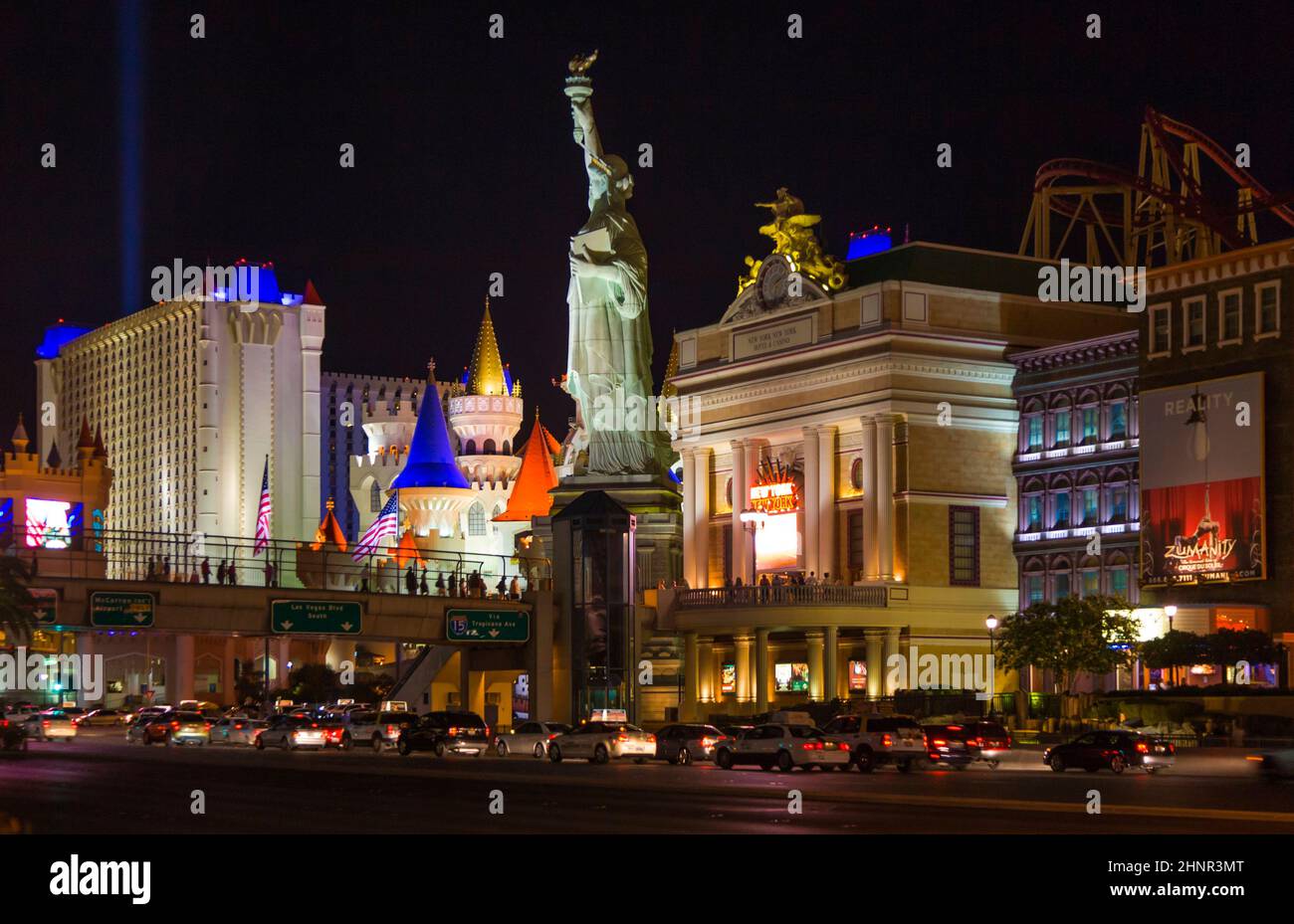 New York-New York located on the Las Vegas Strip is shown in Las Vegas Stock Photo
