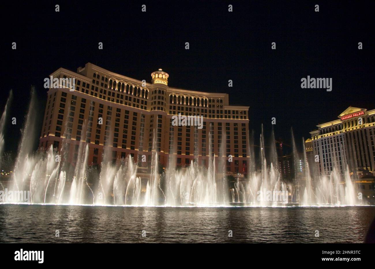 Las Vegas Bellagio Hotel Casino, featured with its world famous fountain show Stock Photo