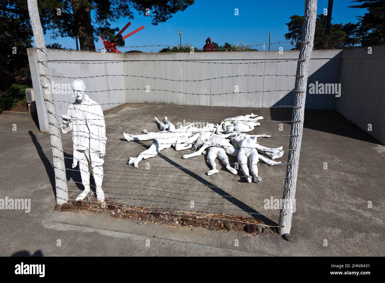 impressive holocaust memorial by mark di Suvero near the the Palace of the Legion of Honor in San Francisco Stock Photo