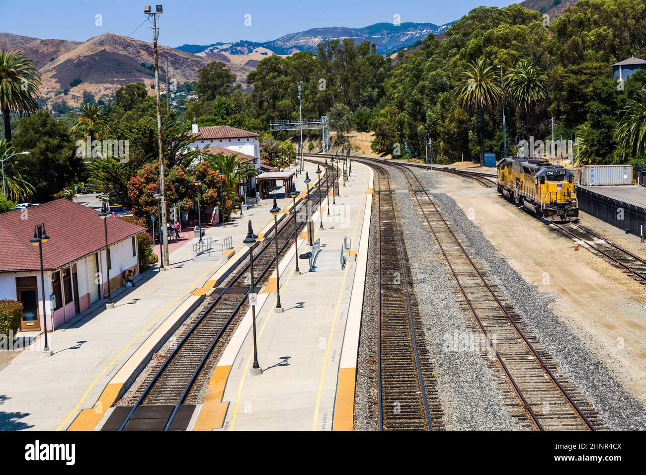 train at the train station from San Luis Obispo Stock Photo