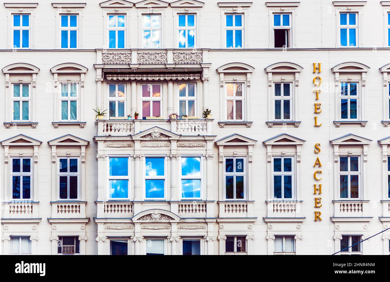 facade of hotel Sacher in Vienna Stock Photo