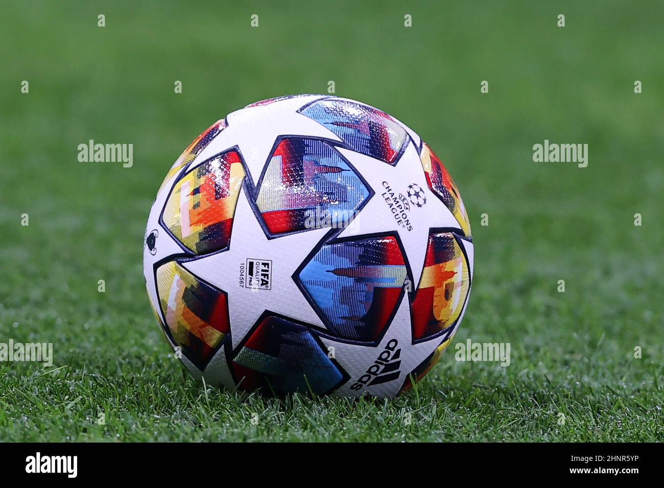 The Adidas official UEFA Champions League match ball Saint Petersburg 22  Final during the UEFA Champions League 2021/22 Round of 16 - First leg  football match between FC Internazionale and Liverpool FC